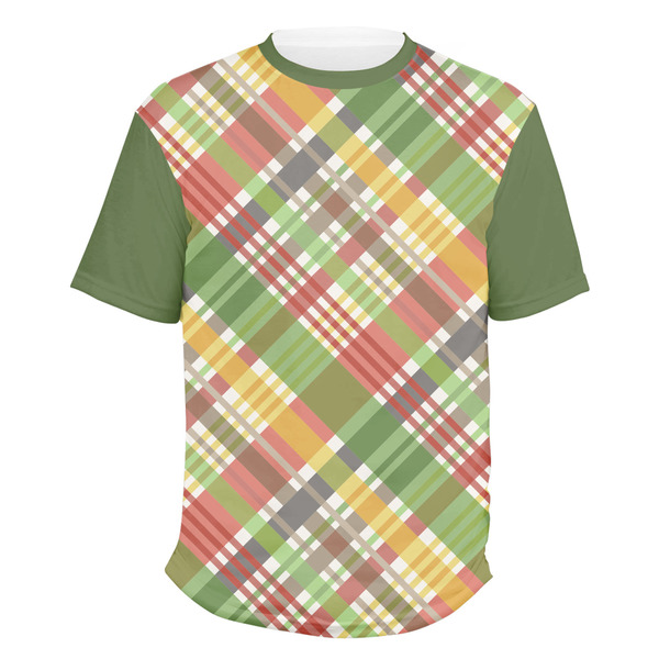 Custom Golfer's Plaid Men's Crew T-Shirt - 2X Large