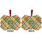 Golfer's Plaid Metal Benilux Ornament - Front and Back (APPROVAL)