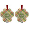 Golfer's Plaid Metal Paw Ornament - Front and Back