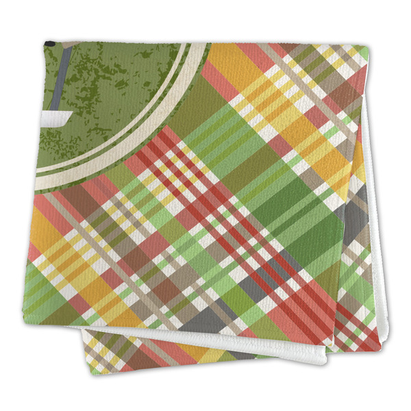 Golfer's Plaid Microfiber Dish Rag - FOLDED (square)