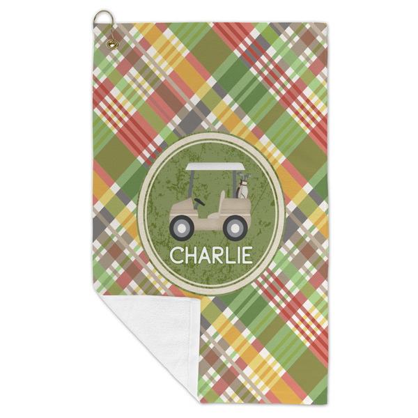 Golfer's Plaid Microfiber Golf Towels - FOLD