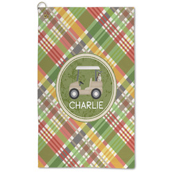 Golfer's Plaid Microfiber Golf Towel - Large (Personalized)