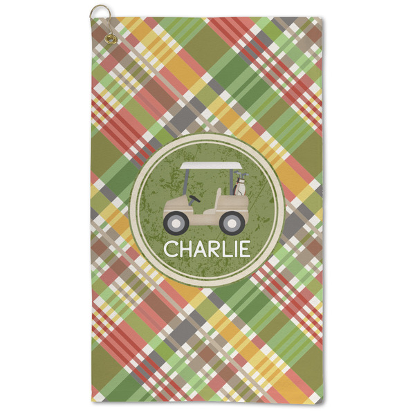 Custom Golfer's Plaid Microfiber Golf Towel - Large (Personalized)