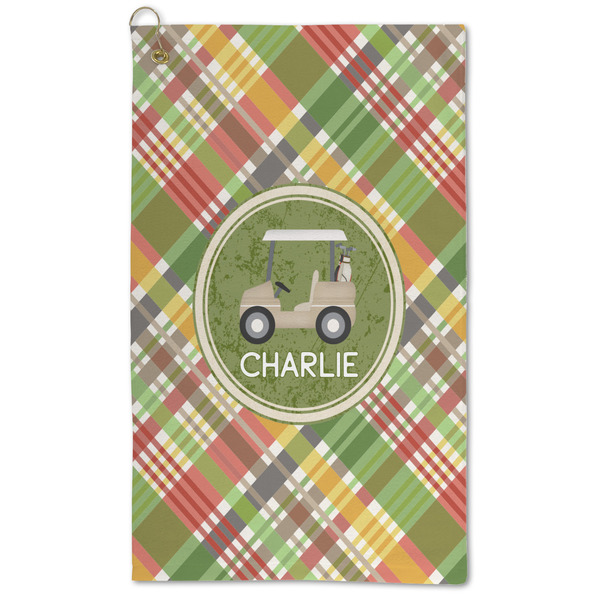 Custom Golfer's Plaid Microfiber Golf Towel (Personalized)