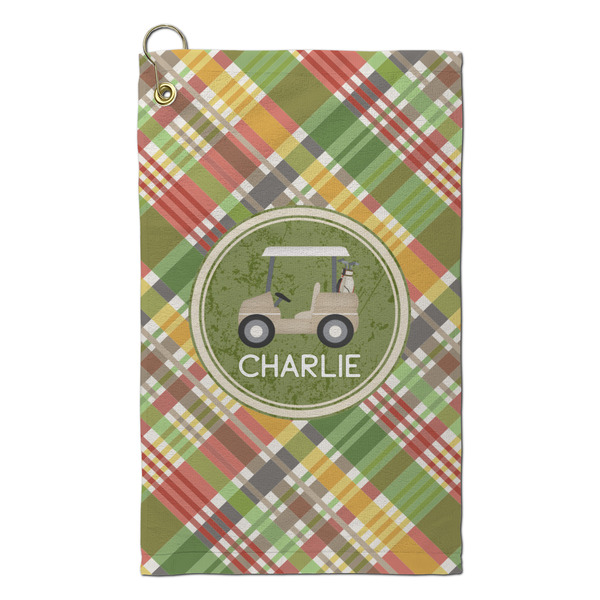 Custom Golfer's Plaid Microfiber Golf Towel - Small (Personalized)