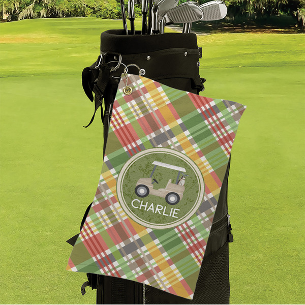 Golfer's Plaid Microfiber Golf Towels - Small - LIFESTYLE