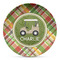 Golfer's Plaid Microwave Safe Plastic Plate - Composite Polymer (Personalized)