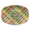 Golfer's Plaid Plastic Platter - Microwave & Oven Safe Composite Polymer (Personalized)