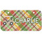 Golfer's Plaid Mini Bicycle License Plate - Two Holes