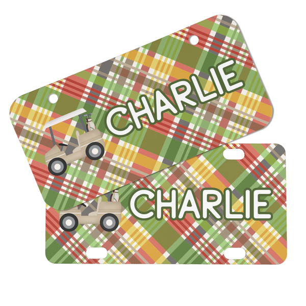 Golfer's Plaid Mini License Plates - MAIN (4 and 2 Holes)