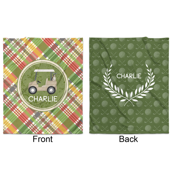 Golfer's Plaid Minky Blanket - 50"x60" - Double Sided - Front & Back