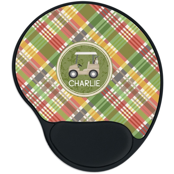 Custom Golfer's Plaid Mouse Pad with Wrist Support