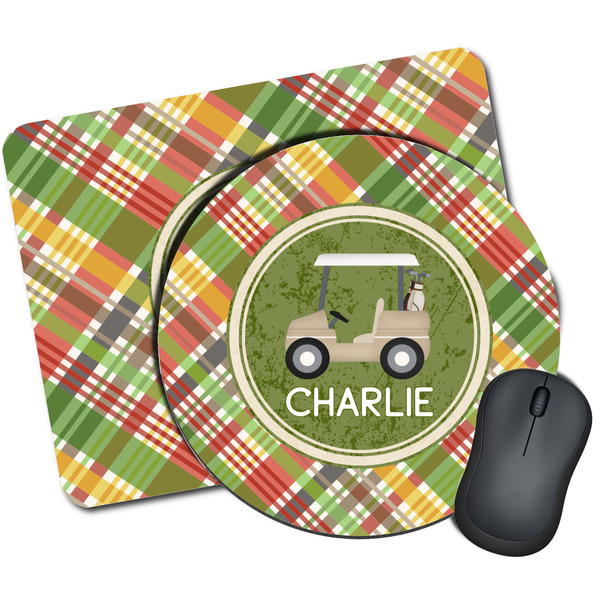 Custom Golfer's Plaid Mouse Pad (Personalized)