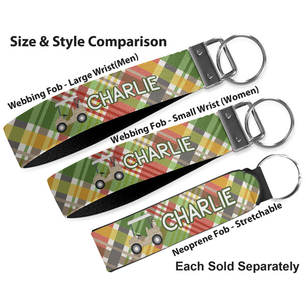 Golfer's Plaid Multiple Key Ring comparison sizes