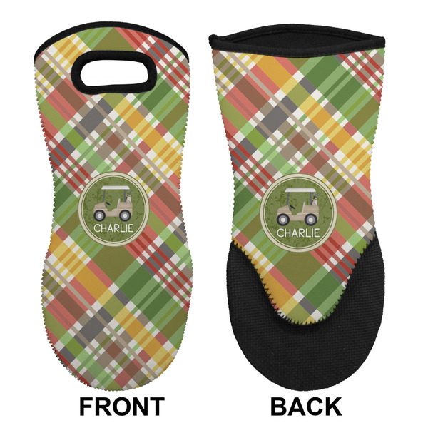 Golfer's Plaid Neoprene Oven Mitt (Front & Back)