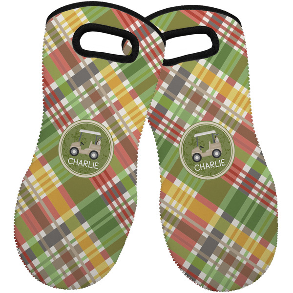 Golfer's Plaid Neoprene Oven Mitt -Set of 2 - Front