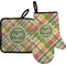 Golfer's Plaid Oven Mitt & Pot Holder Set w/ Name or Text