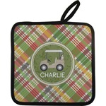 Golfer's Plaid Pot Holder w/ Name or Text