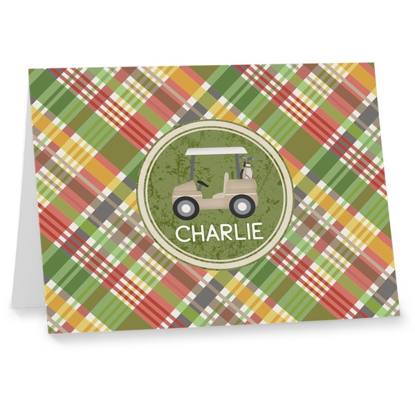Custom Golfer's Plaid Note cards (Personalized)