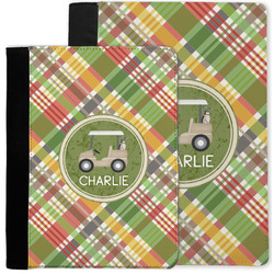 Golfer's Plaid Notebook Padfolio w/ Name or Text