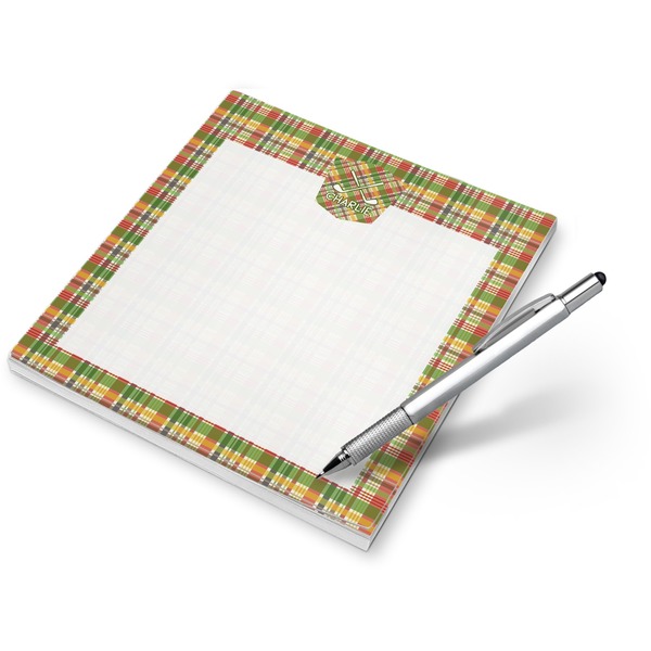 Custom Golfer's Plaid Notepad (Personalized)