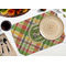 Golfer's Plaid Octagon Placemat - Single front (LIFESTYLE) Flatlay
