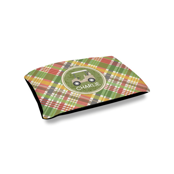 Custom Golfer's Plaid Outdoor Dog Bed - Small (Personalized)