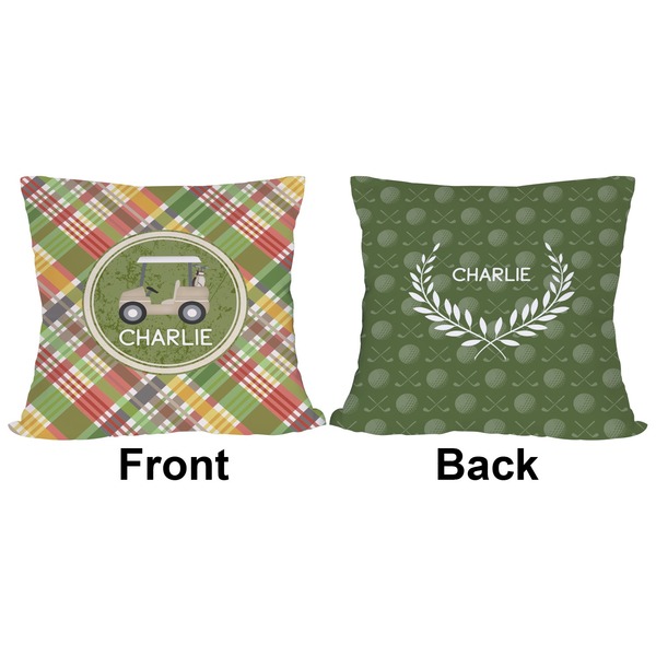 Golfer's Plaid Outdoor Pillow - 18x18