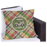Golfer's Plaid Outdoor Pillow - 20" (Personalized)