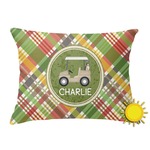 Golfer's Plaid Outdoor Throw Pillow (Rectangular) (Personalized)