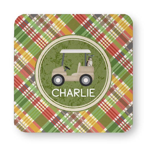 Golfer's Plaid Paper Coasters - Approval