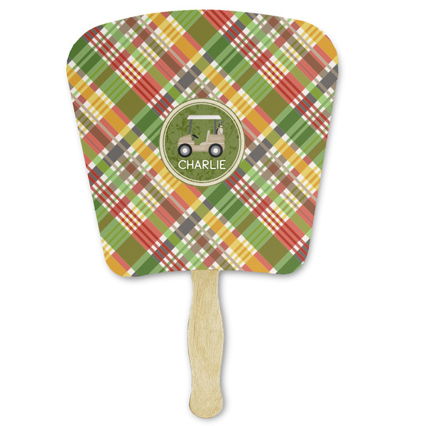 Custom Golfer's Plaid Paper Fan (Personalized)