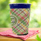 Golfer's Plaid Party Cup Sleeves - with bottom - Lifestyle