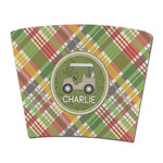 Golfer's Plaid Party Cup Sleeve - without bottom (Personalized)