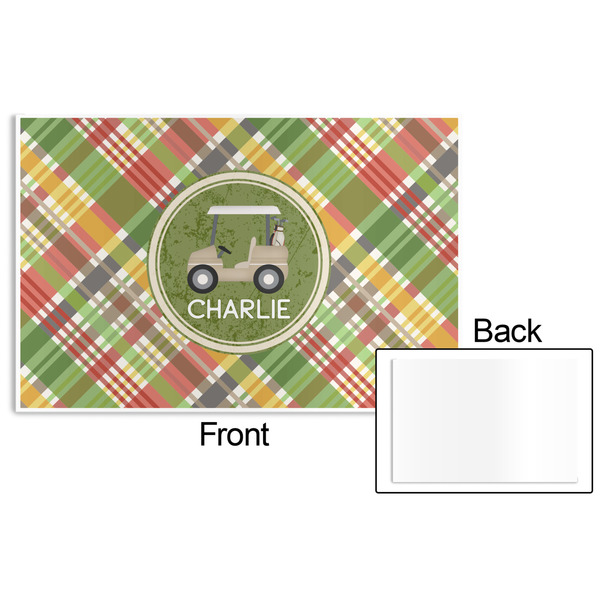 Golfer's Plaid Disposable Paper Placemat - Front & Back