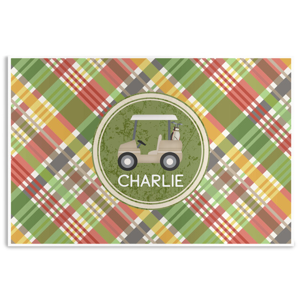Custom Golfer's Plaid Disposable Paper Placemats (Personalized)