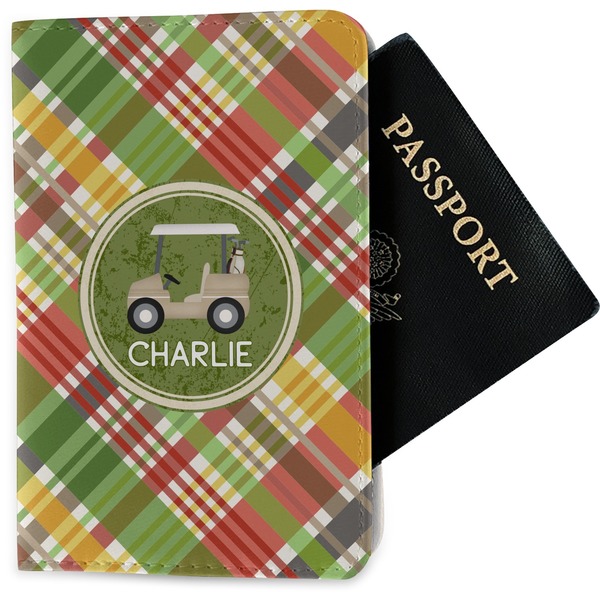 Custom Golfer's Plaid Passport Holder - Fabric (Personalized)