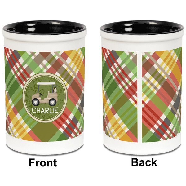 Golfer's Plaid Pencil Holder - Black - approval
