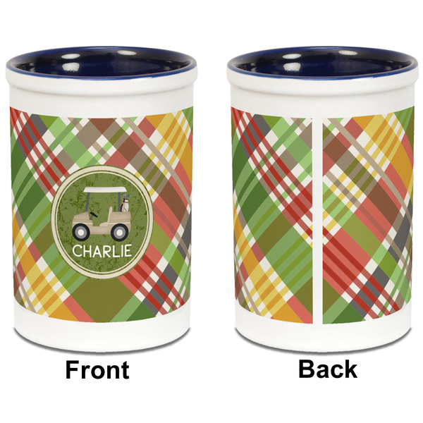 Golfer's Plaid Pencil Holder - Blue - approval
