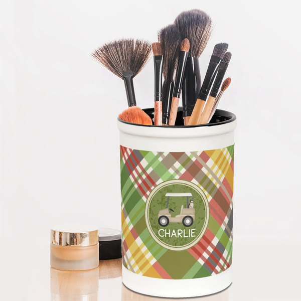 Golfer's Plaid Pencil Holder - LIFESTYLE makeup