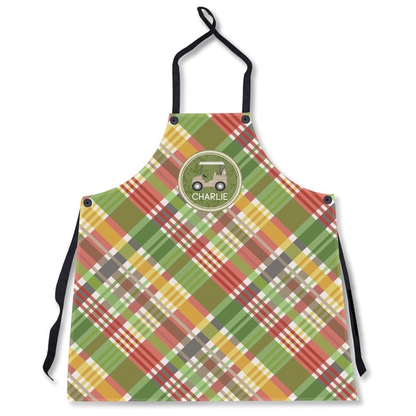 Custom Golfer's Plaid Apron Without Pockets w/ Name or Text