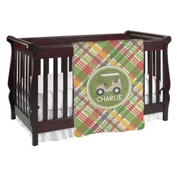 Golfer's Plaid Baby Blanket (Single Sided) (Personalized)