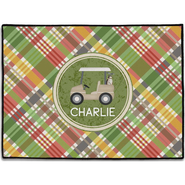 Custom Golfer's Plaid Door Mat - 24"x18" (Personalized)
