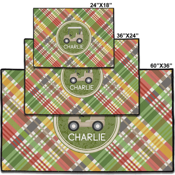 Golfer's Plaid Personalized Door Mat - Group Parent IMF