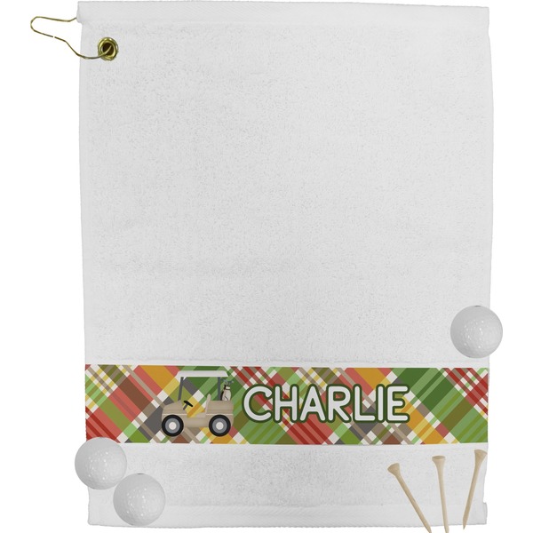 Custom Golfer's Plaid Golf Bag Towel (Personalized)