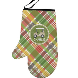 Golfer's Plaid Left Oven Mitt (Personalized)