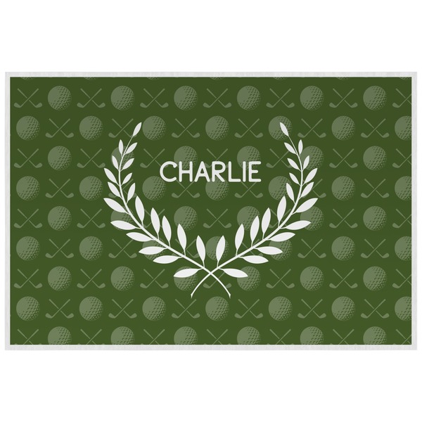 Golfer's Plaid Personalized Placemat (Back)