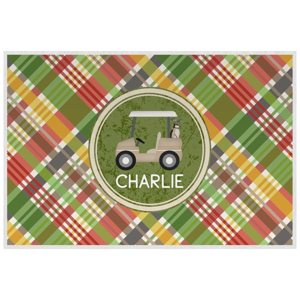 Custom Golfer's Plaid Laminated Placemat w/ Name or Text