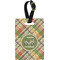 Golfer's Plaid Plastic Luggage Tag - Rectangular w/ Name or Text