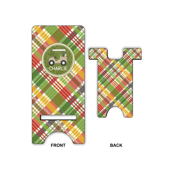 Golfer's Plaid Phone Stand - Front & Back